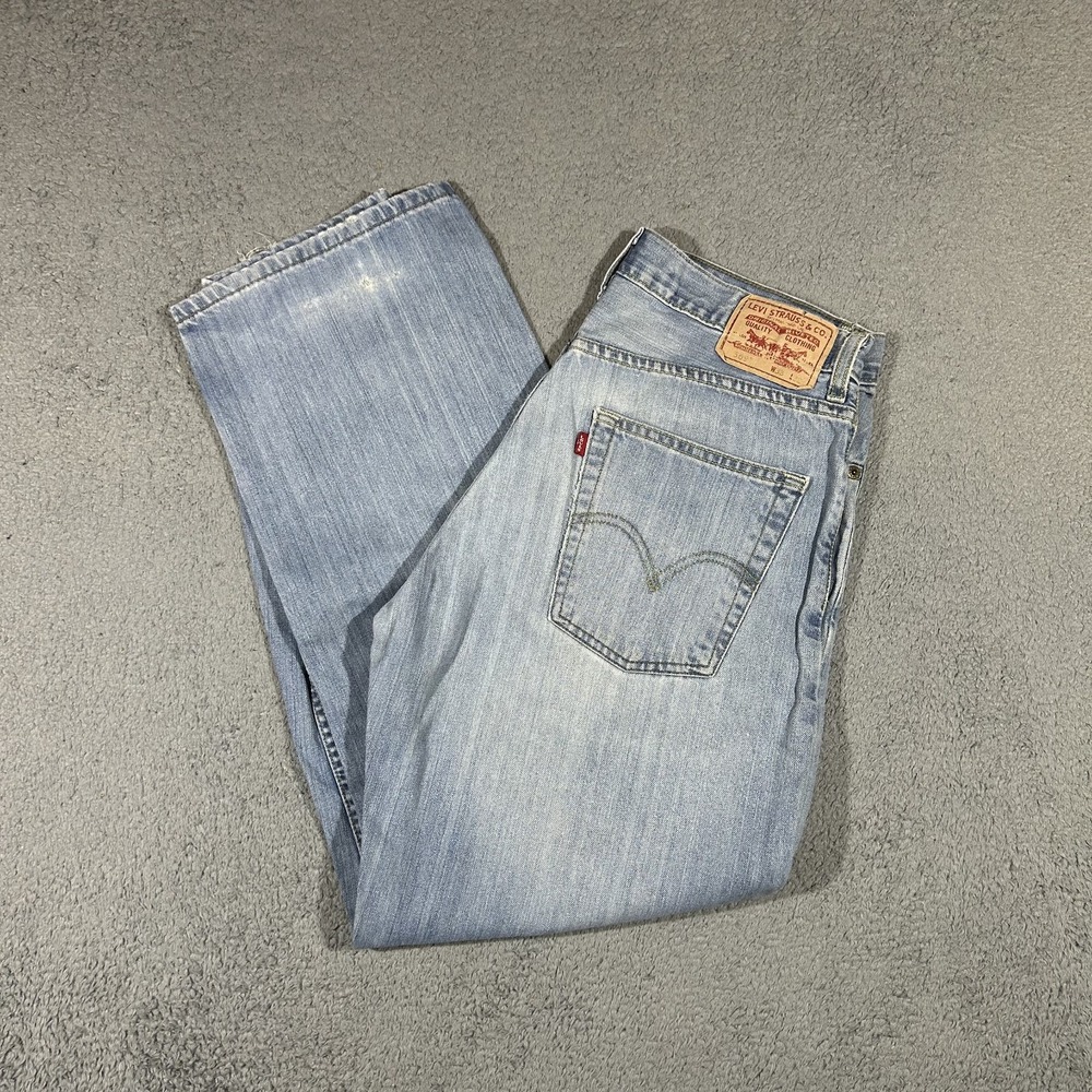 Levi's 569 Loose Straight Leg Jeans Mens 33x32 Light Wash Blue Denim #3968